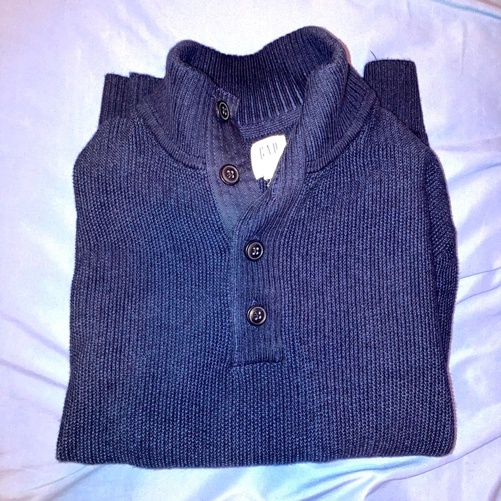 Gap Dress and Casual Half Button-up Blue Sweater